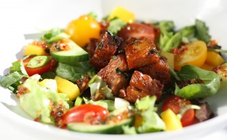 Gluten Free Sticky Pork Belly Salad