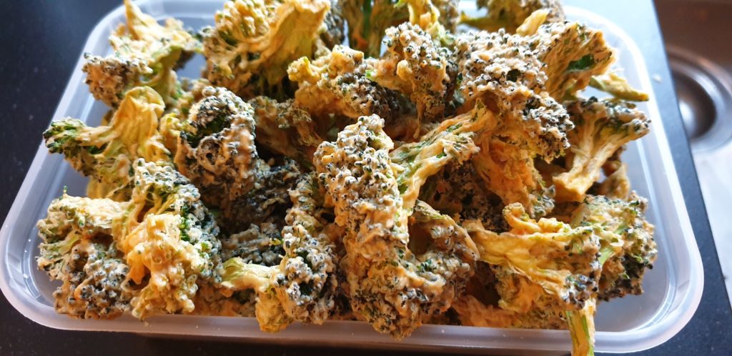 Cheesy Dehydrated Broccoli